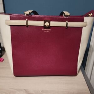 Kate Spade Burgundy and Cream Tote
